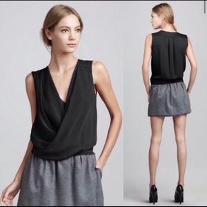DVF Black silk top